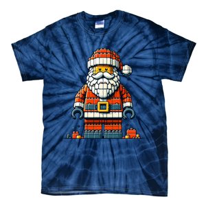 Christmas Builder Block Brick Building Santa Faces Boy Tie-Dye T-Shirt