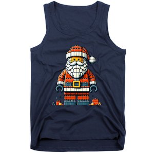 Christmas Builder Block Brick Building Santa Faces Boy Tank Top