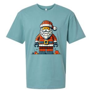 Christmas Builder Block Brick Building Santa Faces Boy Sueded Cloud Jersey T-Shirt