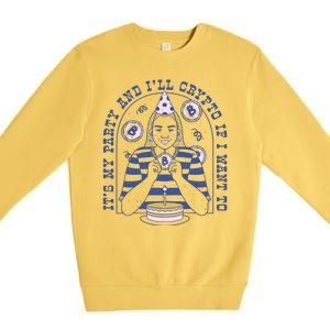 Crypto Bitcoin Birthday Funny Premium Crewneck Sweatshirt