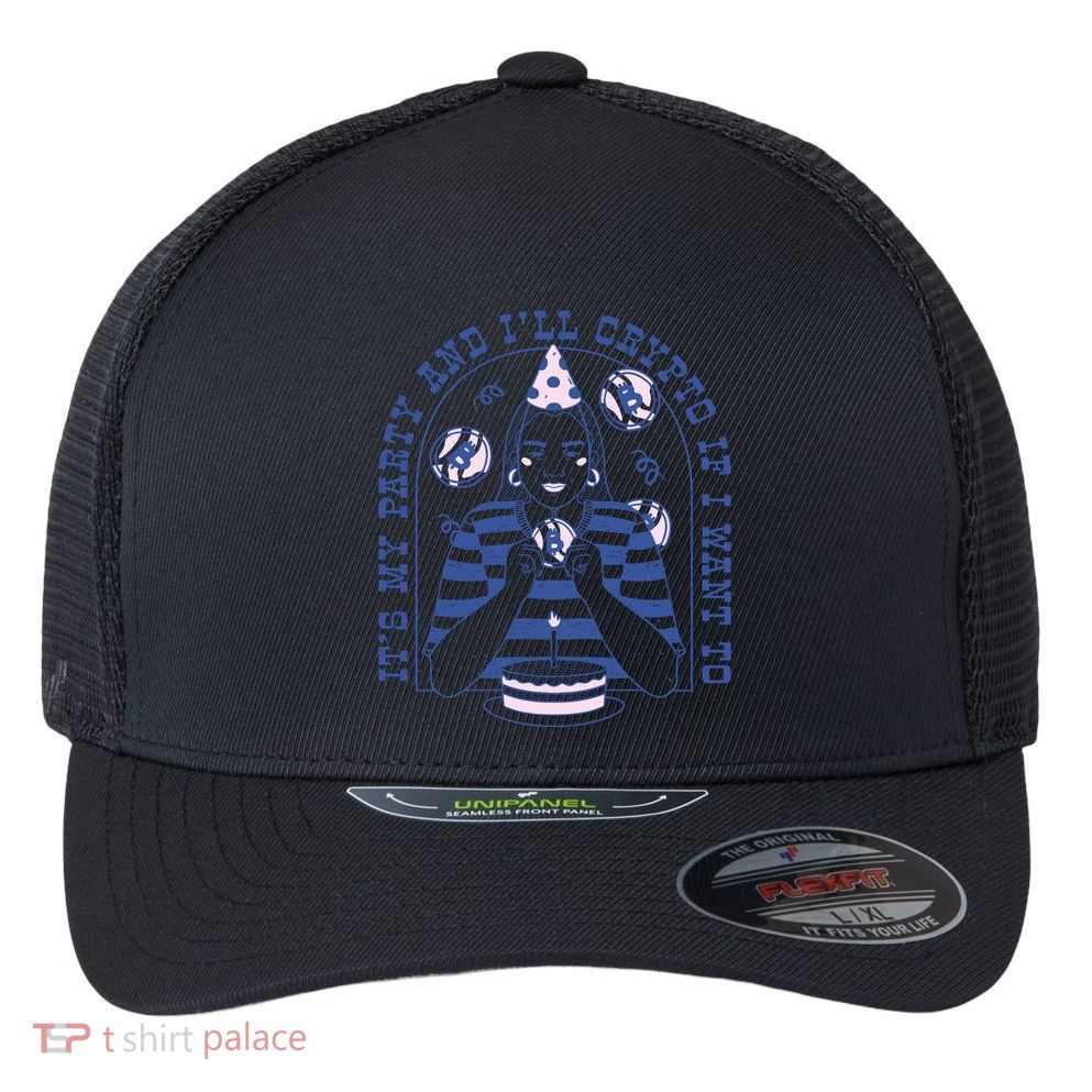 Crypto Bitcoin Birthday Funny Flexfit Unipanel Trucker Cap