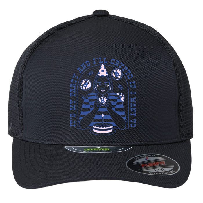Crypto Bitcoin Birthday Funny Flexfit Unipanel Trucker Cap