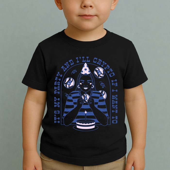 Crypto Bitcoin Birthday Funny Toddler T-Shirt