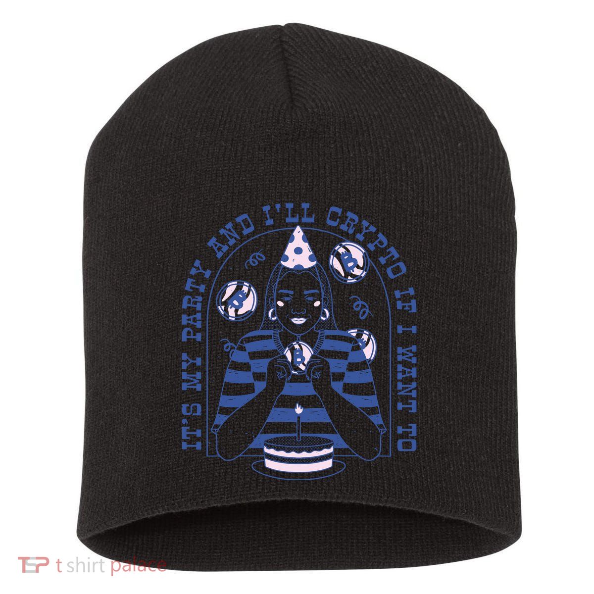 Crypto Bitcoin Birthday Funny Short Acrylic Beanie