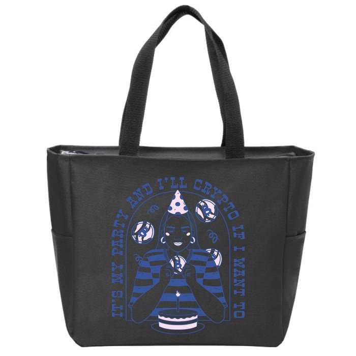 Crypto Bitcoin Birthday Funny Zip Tote Bag