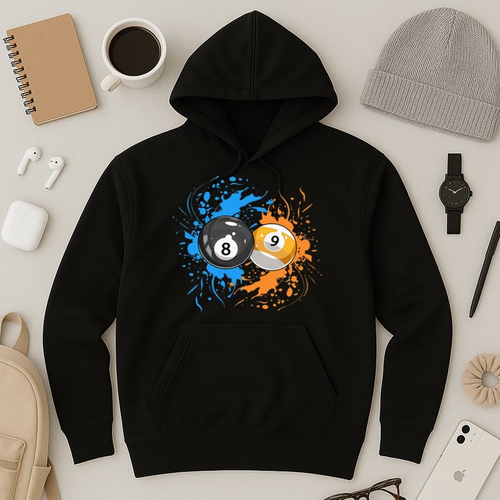 Cool Billiard Balls For 8 Ball And 9 Ball Player Hoodie