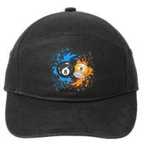 Cool Billiard Balls For 8 Ball And 9 Ball Player 7-Panel Snapback Hat