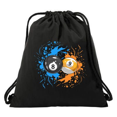Cool Billiard Balls For 8 Ball And 9 Ball Player Drawstring Bag