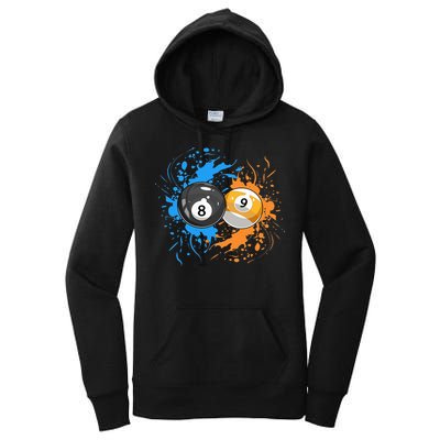 Cool Billiard Balls For 8 Ball And 9 Ball Player Women's Pullover Hoodie