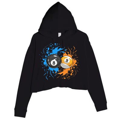 Cool Billiard Balls For 8 Ball And 9 Ball Player Crop Fleece Hoodie