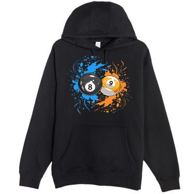 Cool Billiard Balls For 8 Ball And 9 Ball Player Premium Pullover Hoodie