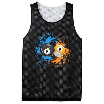 Cool Billiard Balls For 8 Ball And 9 Ball Player Mesh Reversible Basketball Jersey Tank