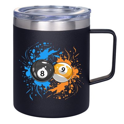 Cool Billiard Balls For 8 Ball And 9 Ball Player 12oz Stainless Steel Coffee Mug