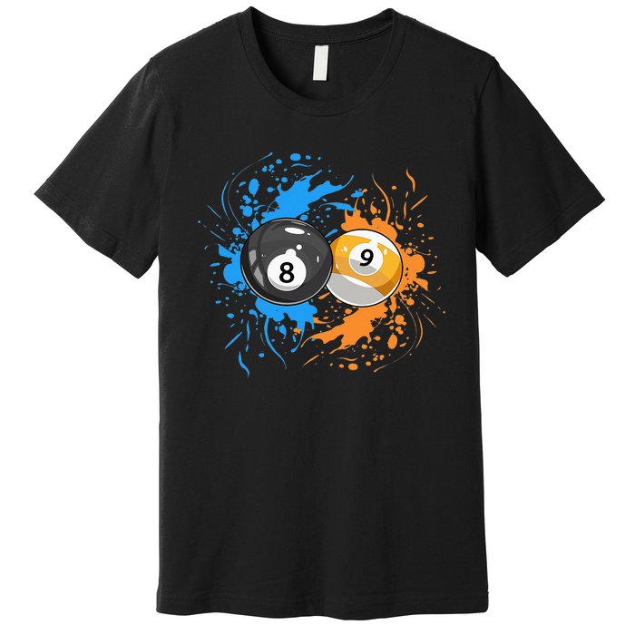 Cool Billiard Balls For 8 Ball And 9 Ball Player Premium T-Shirt