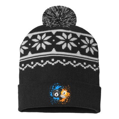 Cool Billiard Balls For 8 Ball And 9 Ball Player USA-Made Snowflake Beanie