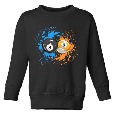 Cool Billiard Balls For 8 Ball And 9 Ball Player Toddler Sweatshirt