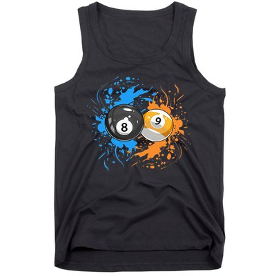 Cool Billiard Balls For 8 Ball And 9 Ball Player Tank Top