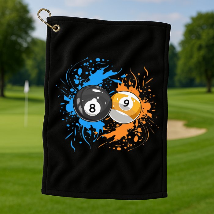 Cool Billiard Balls For 8 Ball And 9 Ball Player Golf Towel