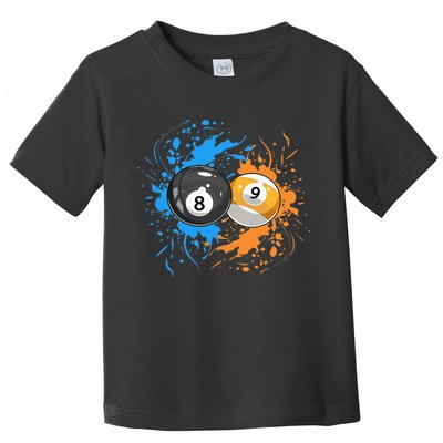 Cool Billiard Balls For 8 Ball And 9 Ball Player Toddler T-Shirt