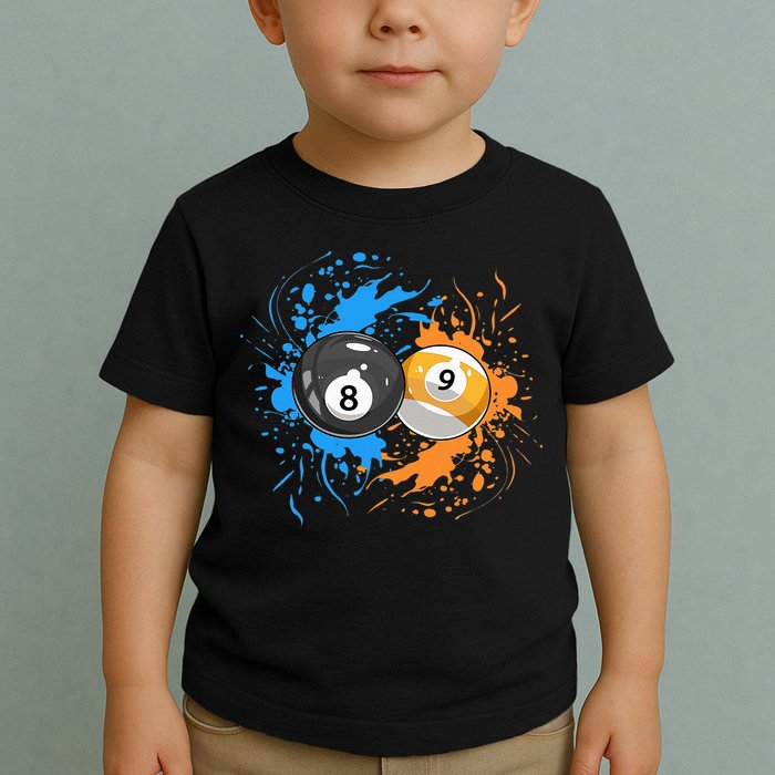 Cool Billiard Balls For 8 Ball And 9 Ball Player Toddler T-Shirt
