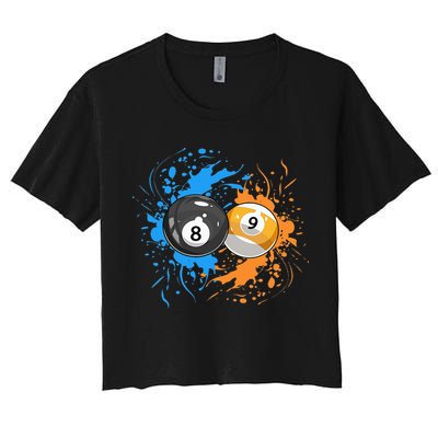 Cool Billiard Balls For 8 Ball And 9 Ball Player Crop Top