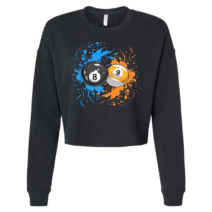 Cool Billiard Balls For 8 Ball And 9 Ball Player Cropped Pullover Crew