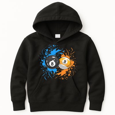 Cool Billiard Balls For 8 Ball And 9 Ball Player Kids Hoodie