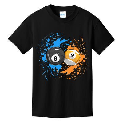 Cool Billiard Balls For 8 Ball And 9 Ball Player Kids T-Shirt