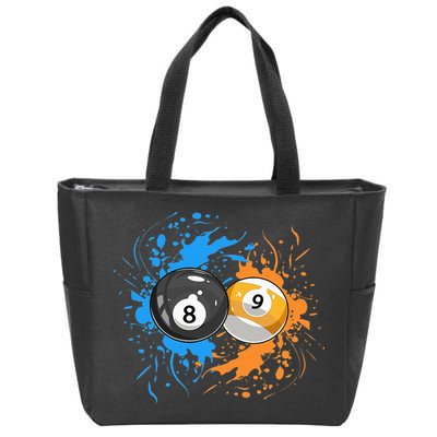 Cool Billiard Balls For 8 Ball And 9 Ball Player Zip Tote Bag