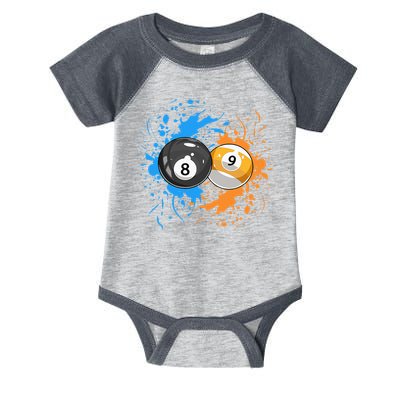 Cool Billiard Balls For 8 Ball And 9 Ball Player Infant Baby Jersey Bodysuit