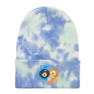 Cool Billiard Balls For 8 Ball And 9 Ball Player Tie Dye 12in Knit Beanie