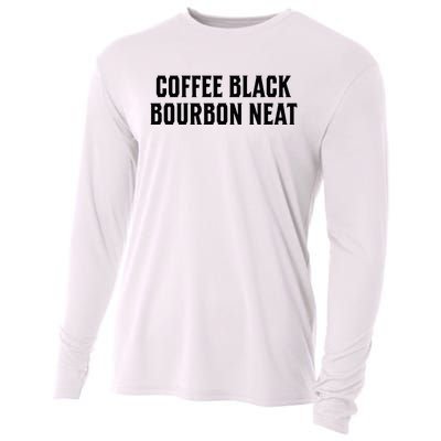 Coffee Black Bourbon Neat For Bourbon & Bourbon Fan Cooling Performance Long Sleeve Crew