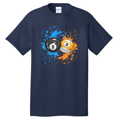 Cool Billiard Balls For 8 Ball And 9 Ball Player Tall T-Shirt