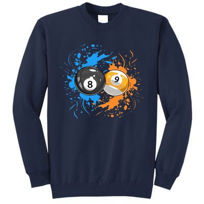 Cool Billiard Balls For 8 Ball And 9 Ball Player Tall Sweatshirt