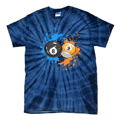 Cool Billiard Balls For 8 Ball And 9 Ball Player Tie-Dye T-Shirt