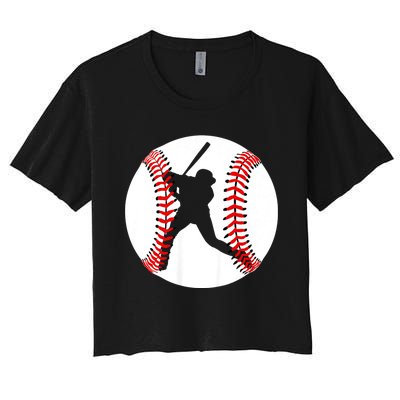 Cool Baseball Baseball Players And Fans Women's Crop Top Tee