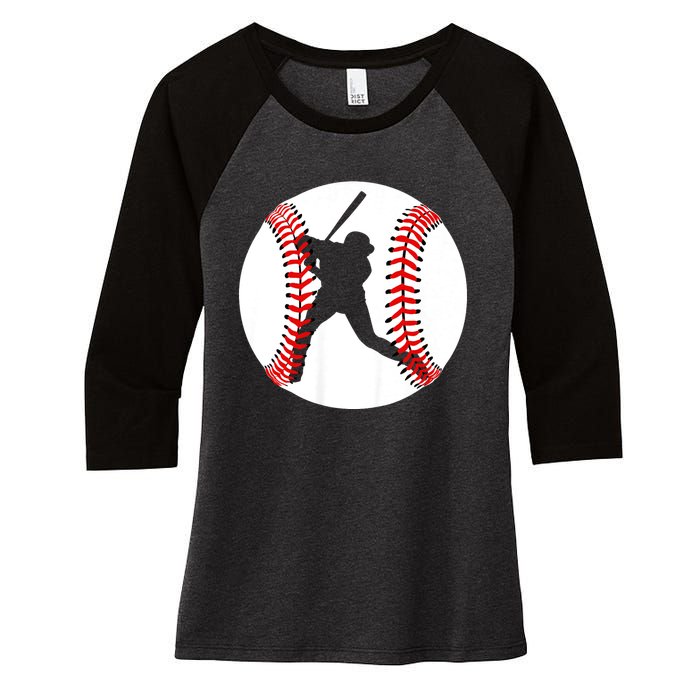 Cool Baseball Baseball Players And Fans Women's Tri-Blend 3/4-Sleeve Raglan Shirt