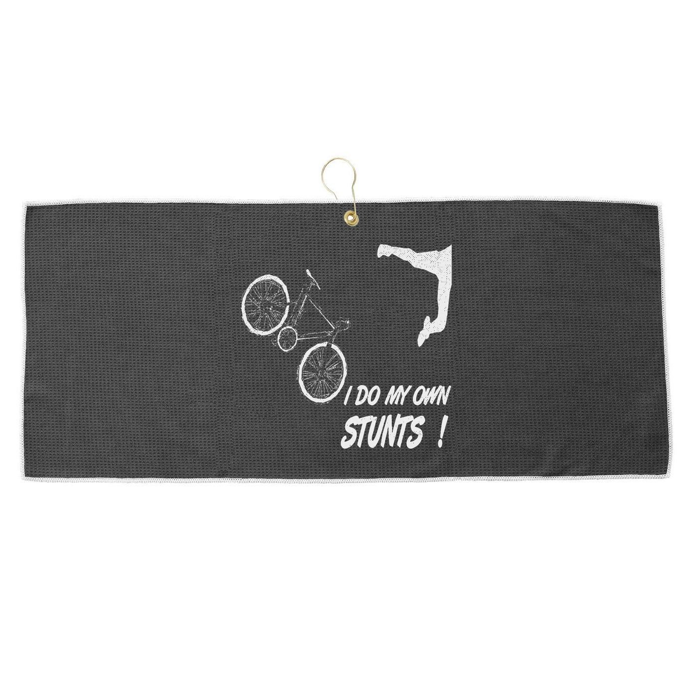 Cyclist Bike, Bicycle Crash Accident Humor Funny Bikes Large Microfiber Waffle Golf Towel