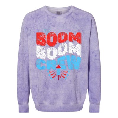 Cute Boom Boom Crew 4th of July Fireworks Family Matching Colorblast Crewneck Sweatshirt