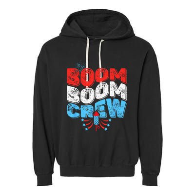 Cute Boom Boom Crew 4th of July Fireworks Family Matching Garment-Dyed Fleece Hoodie