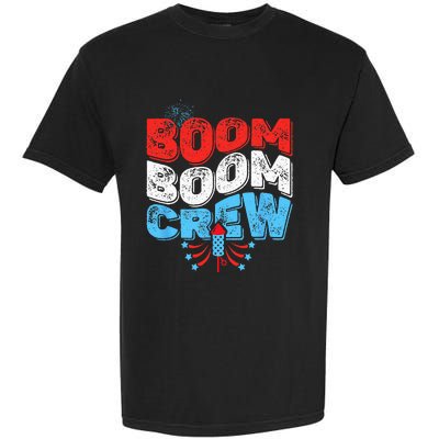 Cute Boom Boom Crew 4th of July Fireworks Family Matching Garment-Dyed Heavyweight T-Shirt