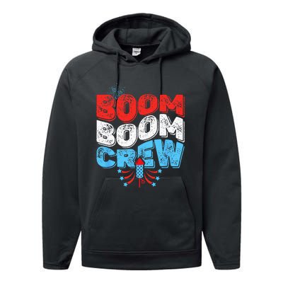 Cute Boom Boom Crew 4th of July Fireworks Family Matching Performance Fleece Hoodie