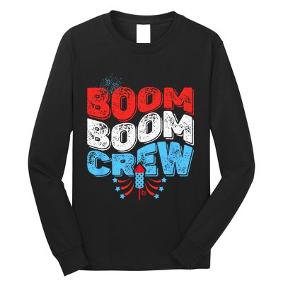 Cute Boom Boom Crew 4th of July Fireworks Family Matching Long Sleeve Shirt