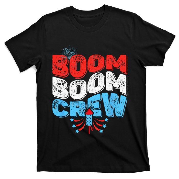 Cute Boom Boom Crew 4th of July Fireworks Family Matching T-Shirt