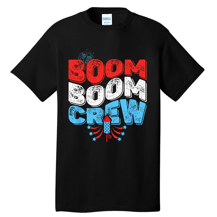 Cute Boom Boom Crew 4th of July Fireworks Family Matching Tall T-Shirt