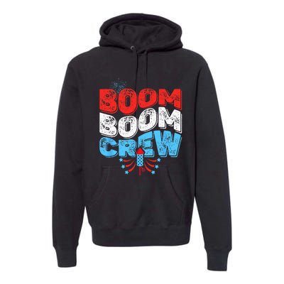 Cute Boom Boom Crew 4th of July Fireworks Family Matching Premium Hoodie