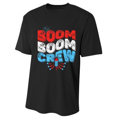 Cute Boom Boom Crew 4th of July Fireworks Family Matching Performance Sprint T-Shirt