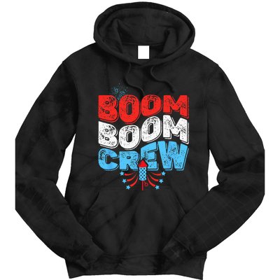 Cute Boom Boom Crew 4th of July Fireworks Family Matching Tie Dye Hoodie