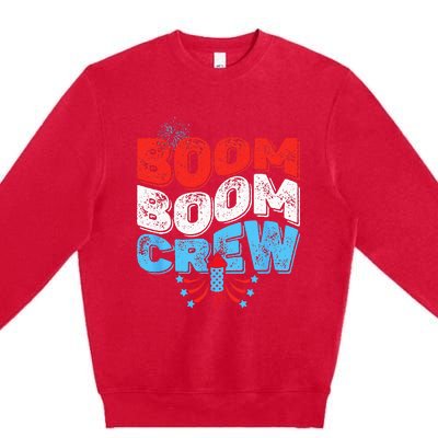 Cute Boom Boom Crew 4th of July Fireworks Family Matching Premium Crewneck Sweatshirt