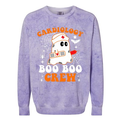 Cardiology Boo Boo Crew Funny Nurse Ghost Halloween Colorblast Crewneck Sweatshirt